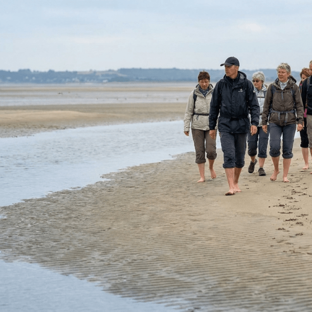 Traversée à pied de la baie du Mont-Saint-Michel avec guide depuis Combourg en Bretagne