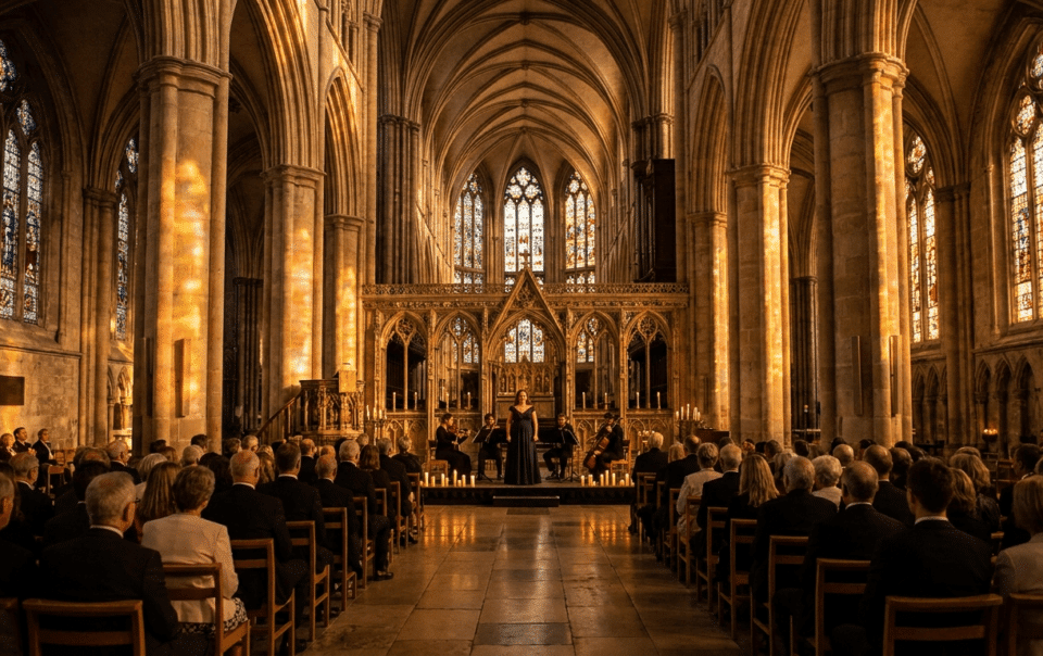 Concert de musique sacrée sous les voûtes de la cathédrale Saint-Vincent à Saint-Malo en Bretagne